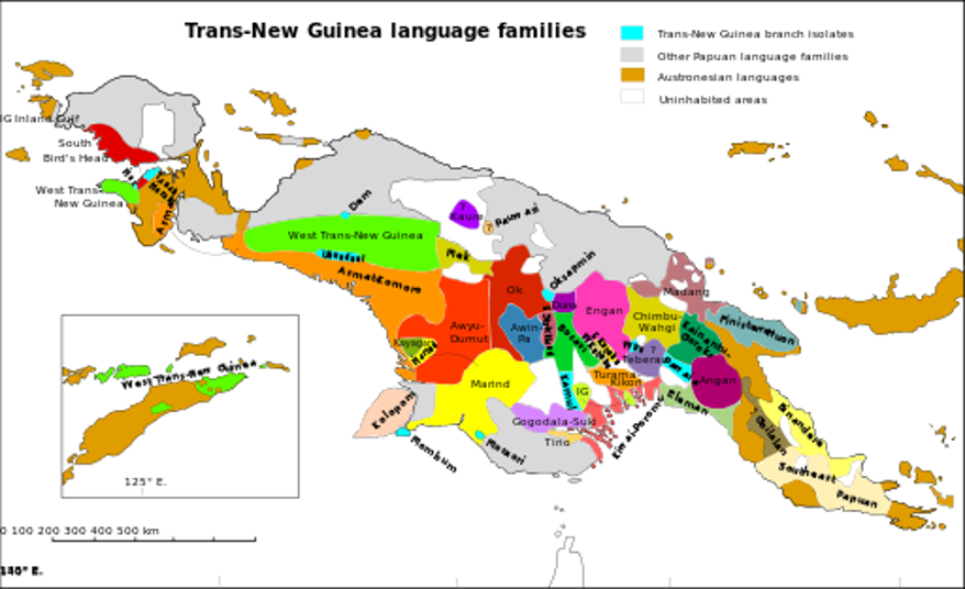 Trans New Guinea Language Family Map