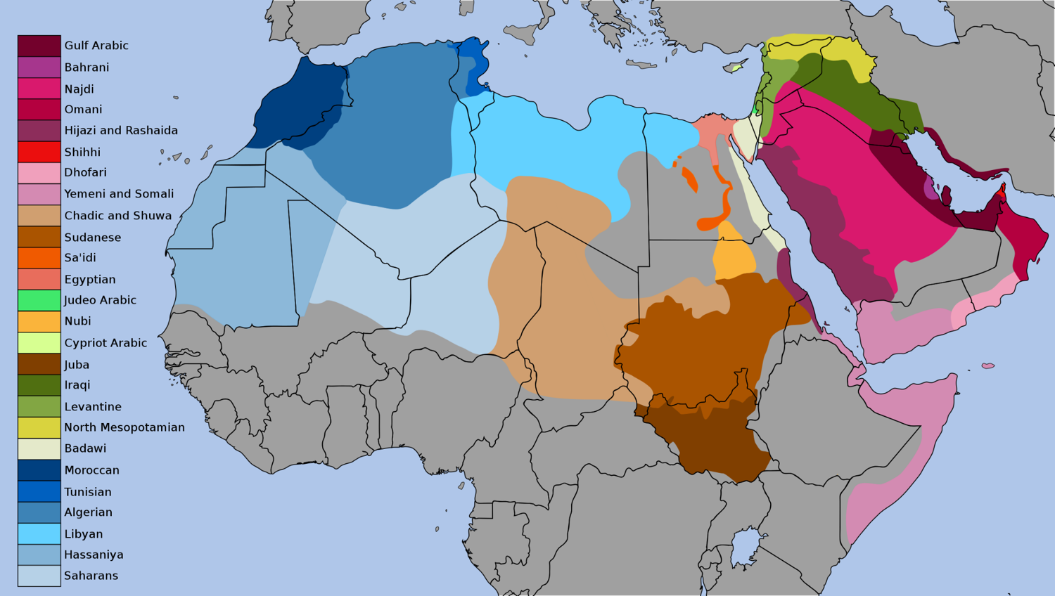 Colloquial Arabic regions