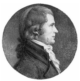 1808 engraving showing John Marshall in profile against a neutral background.
