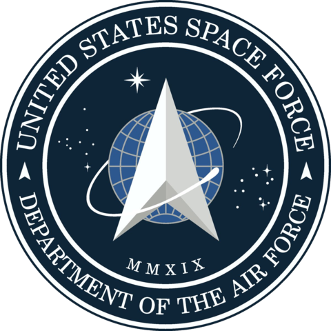 Seal of the United States Space Force, a department of the US Air Force.