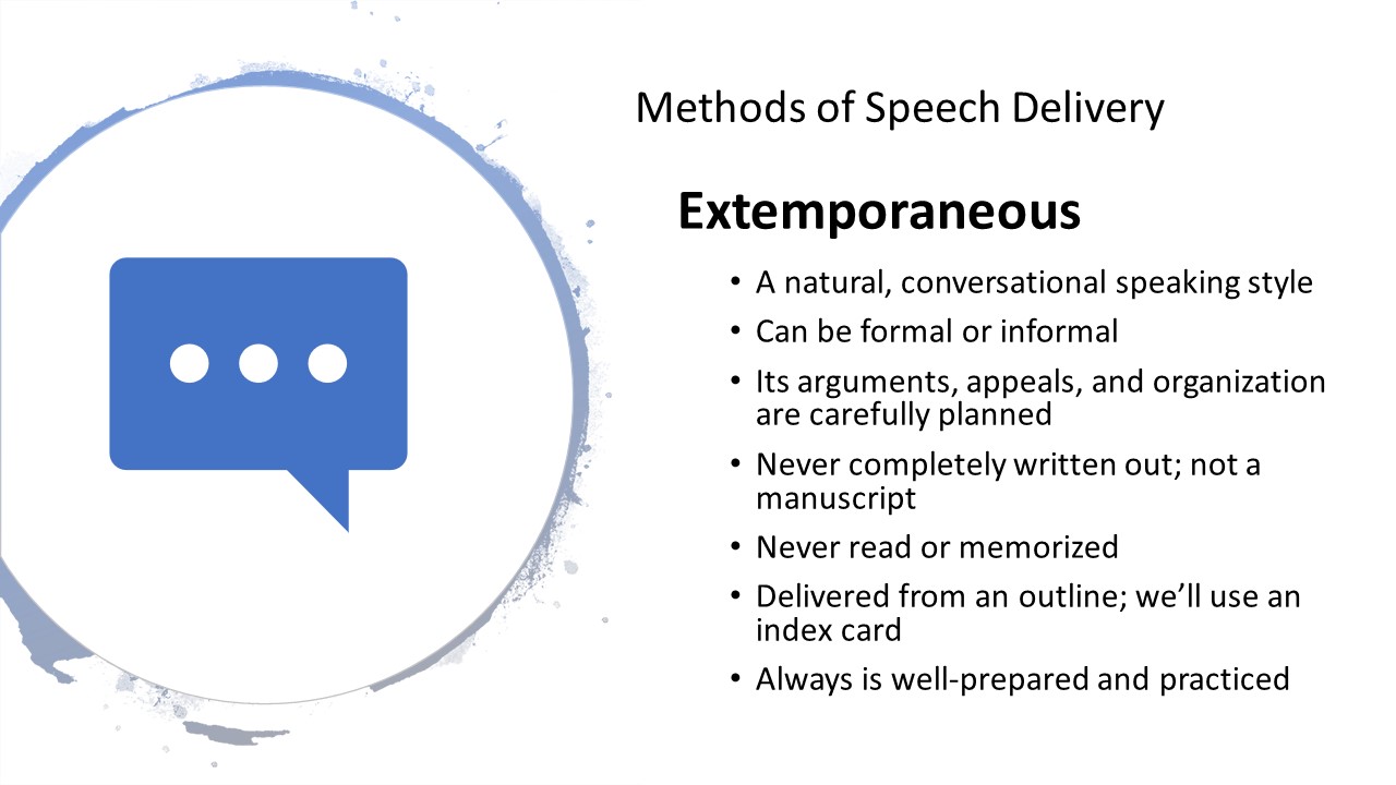 deliver a speech extemporaneous