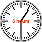 clock with the words '6 hours' superimposed over it