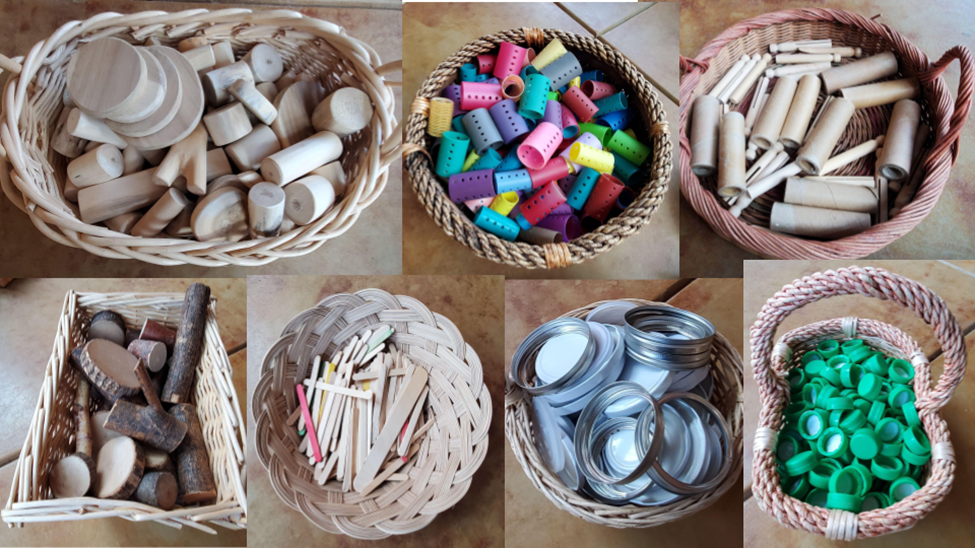 Collections of loose parts. 