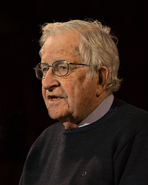 Photograph of Noam Chomsky.