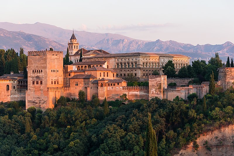 Amanecer Palacio Carlos V Alhambra Granada Andalucía España